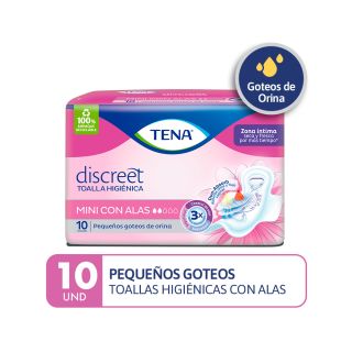 Tena Discreet Mini Toalla Higiénica - Bolsa 10 UN