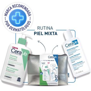 Pack Foaming Cerave Gel Limpiador Espumoso 473 ML + Loción Hidratante 88 ML + Neceser