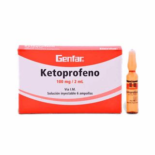 ketoprofeno 100 Mg/2 ML Solución Inyectable - Caja 6 UN