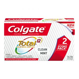 Crema Dental Colgate Total 12 Clean Mint - Pack 2 UN