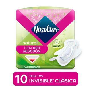 Toallas higiénicas Nosotras Invisible Clásica - Bolsa 10 UN