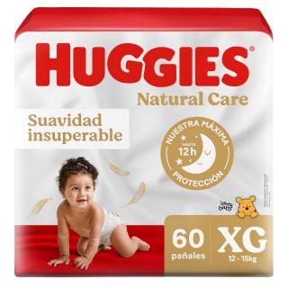 Pañales Huggies Natural Care Bigpack Talla XG - Bolsa 60 UN
