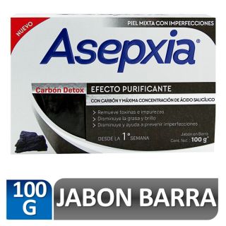 Jabón Asepxia Carbon Detox  - Barra 100 G