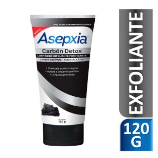 Crema Asepxia Carbón Detox Exfoliante - Tubo 120 G