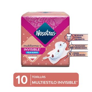 Toallas Higiénicas Nosotras Invisible Multiestilo - Bolsa 10 UN