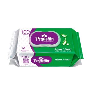 Toallitas Húmedas Pequeñin Aloe Natural - Bolsa 100 UN