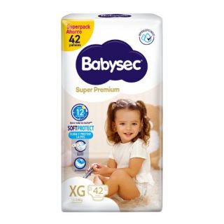 Pañal Babysec Super Premium Talla XG - Bolsa 42 UN