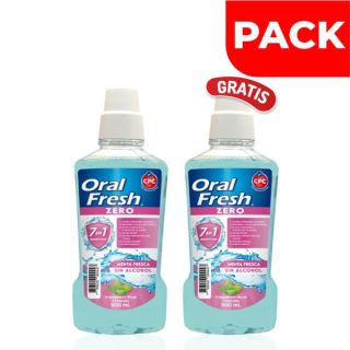 Dúo Pack Oral Fresh Zero 7 en 1 Menta Fresca - Frasco 500 ML