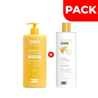 Pack Gel de Baño Protector Isdin Avena Piel Sensible 750 ML + Loción Hidratante Avena 400 ML - Pack 2 UN