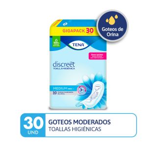 Tena Discreet Medium Toalla Higiénica - Bolsa 30 UN