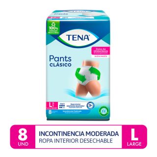 Tena Pants Clásico Talla L - Bolsa 8 UN