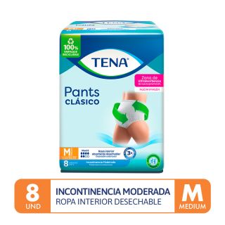 Tena Pants Clásico Talla M - Bolsa 8 UN