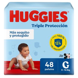 Pañal Huggies Triple Protección Talla G - Bolsa 48 UN