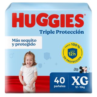 Pañal Huggies Triple Protección Talla XG - Bolsa 40 UN