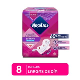 Nosotras Larga Extra Suave Protección y Confianza - Bolsa 8 UN