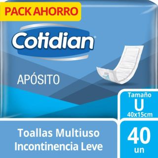 Toallas Multiuso Cotidian Apósito Talla U. - Bolsa 40 UN