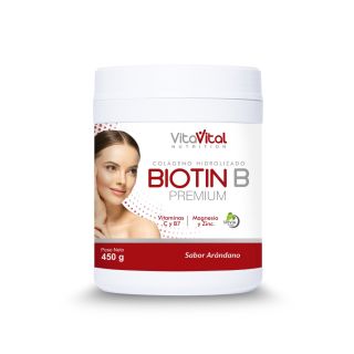 VitaVital Biotin B Premium Sabor Arándano - Frasco 450 G