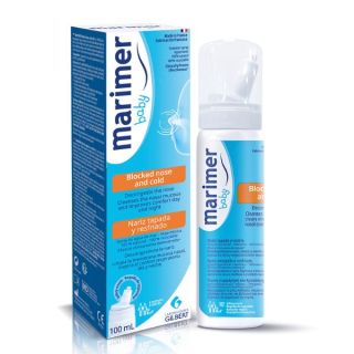 Solución Nasal Spray Marimer Baby Hyperto para Nariz Tapada y Resfriado - Frasco 100 ML