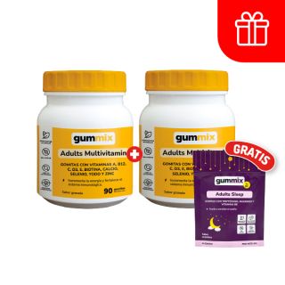 Dúo Pack Gummix Gomitas Energia Multivitaminico + Energia Para Adultos - Frasco 90 UN