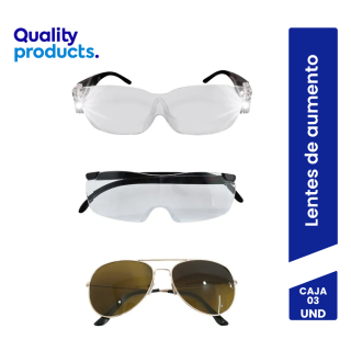 Kit de Lentes de Aumento con Luces Leds Lupa Vision - Caja 3 UN