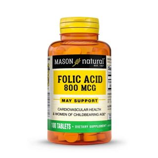 Acido Folico 800 Mg Tabletas - Frasco 100 UN