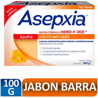 Asepxia Jabón Azufre - Barra 100 G