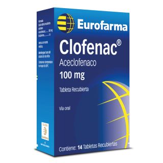 Clofenac 100mg - Caja 14 Tableta recubierta 