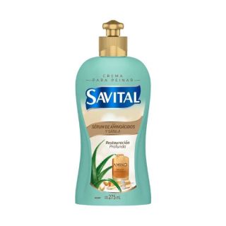 Savital Crema para Peinar Serúm de Aminoácidos y Sábila  - Frasco 275 ML
