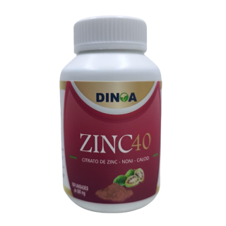 Zinc 40 Cápsulas - Frasco 100 UN