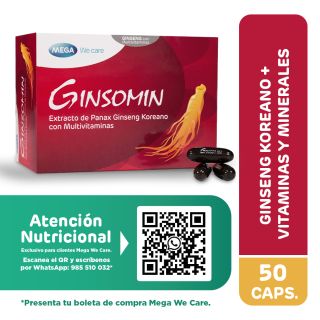 Ginsomin Cápsulas Blancas - Caja 50 UN