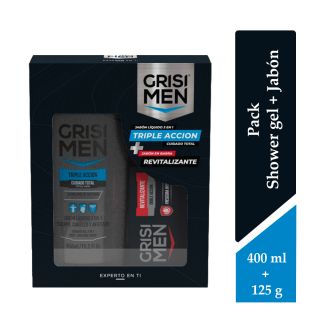 Grisi Men Shower Gel Jabón Líquido + Jabón Barra - Pack 2 UN
