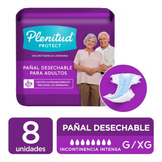 Pañal Plenitud Protect Talla G/XG - Bolsa 8 UN