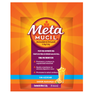MetaMucil Polvo Sabor Naranja 3.26 g / 5.8g - Sobre 1 UN