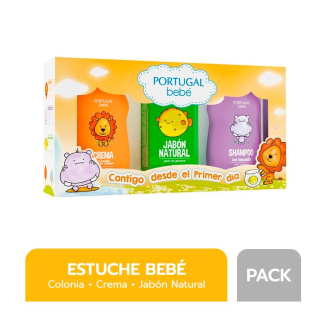 Tripack Estuche Portugal Bebé Crema + Jabón Natural + Shampoo - Caja 3 UN