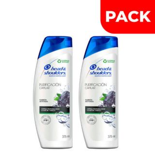 Dúo Pack Shampoo Head & Shoulders Purificación Capilar Carbón - Frasco 375 ML