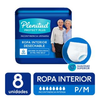 Pañal Plenitud Protect Plus Talla P/M - Bolsa 8 UN