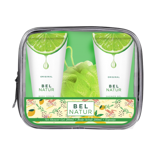 Bel Natur Shower Gel + Exfoliante + Esponja - Pack 3 UN