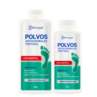 Talco Polvo Antisudoral Mentol 300Gr + 75Gr- Pack 2 UN