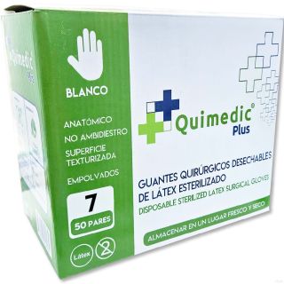 Guante Esteril 7 Quimedic Plus - Caja 50 Pares