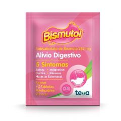 Bismutol 262Mg  Tabletas Masticables  - Sobre 2 UN