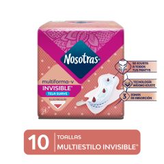 Toallas Higiénicas Nosotras Invisible Multiestilo - Bolsa 10 UN