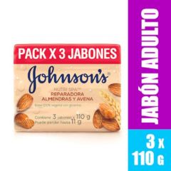 Johnson's Jabón Almendra y Avena Barra 110 Gr - Pack 3 UN
