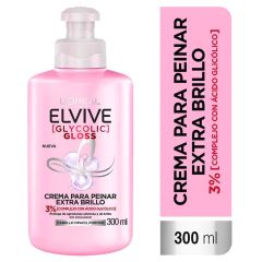 Crema Para Peinar Elvive Glycolic Gloss Extra Brillo 72h - Frasco 300 ML