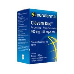 Clavam Dúo 400+57 Mg/75 Ml - Frasco 70 Ml