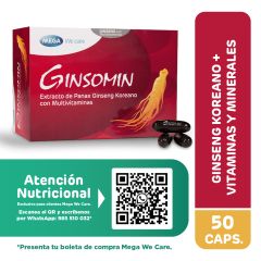 Ginsomin Cápsulas Blancas - Caja 50 UN