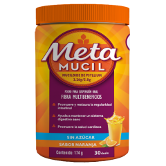 MetaMucil Polvo Sabor Naranja 3.26 g / 5.8g - Pote 174 Gr