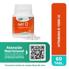Nat-D 1000ui Tableta - Frasco 60 UN