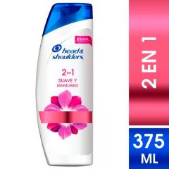 Shampoo Head & Shoulders 2 En 1 Suave Y Manejable 375 ML