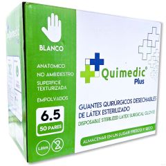 Guante Esteril 6.5 Quimedic Plus - Caja 50 Pares